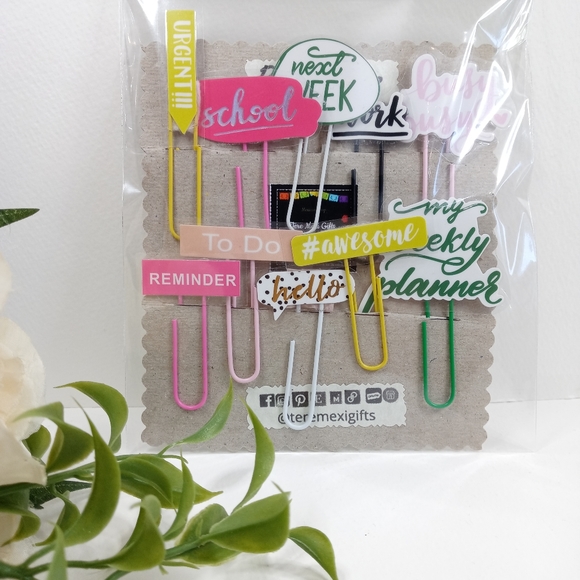Sticker Paper Clips, Office Bookmark Paper Clips, Planner Accessory school - Picture 3 of 4